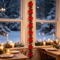 thumbnail image 4 of Qwtwty Artificial Christmas Garland, Fireplace Garland with Red Berries for Indoor Outdoor Home Mantle Stairs Railing Table Decorations, 4 of 6