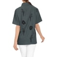 thumbnail image 4 of HAPPY BAY Women's Casual Hawaiian Short Sleeve Blouse Shirt Solid Blouses Button Up Dress Tops Tee Shirts Tank Top Women S Slate, Parrot, 4 of 5