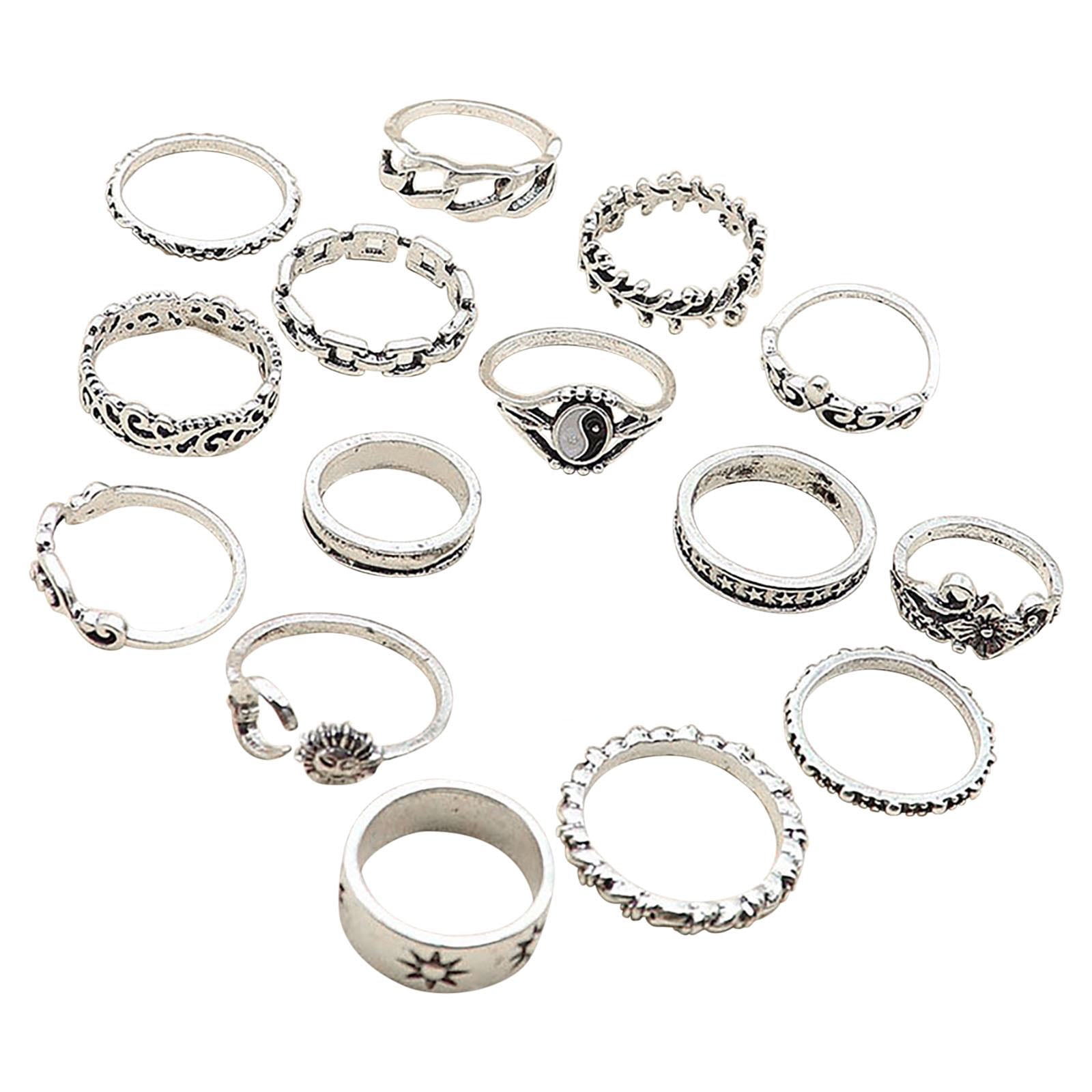 Simple Opal Ring New Bagua Snake Leaf Ring Flower Love Butterfly Chain