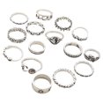 thumbnail image 1 of -Style Bagua Leaf Ring and Flower Chain Joint Ring Set - Unique Fashionable Accessories for, 1 of 8