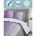 thumbnail image 4 of Quilts Twin Size, Purple Gray Ombre Soft Comforter Bedding Set for Bed, Vintage Country Wooden Lightweight Quilted Bedspread with Pillow Cover(2 Pieces) for All Season, 68x86 Inch, 4 of 6