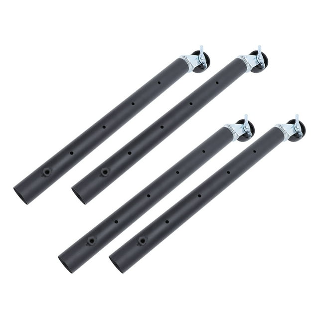 4 Pcs Pieds de Meubles en Acier au Carbone avec Roues, Rallonge Réglable pour Stabilité et Espace de Rangement, 4 Pcs