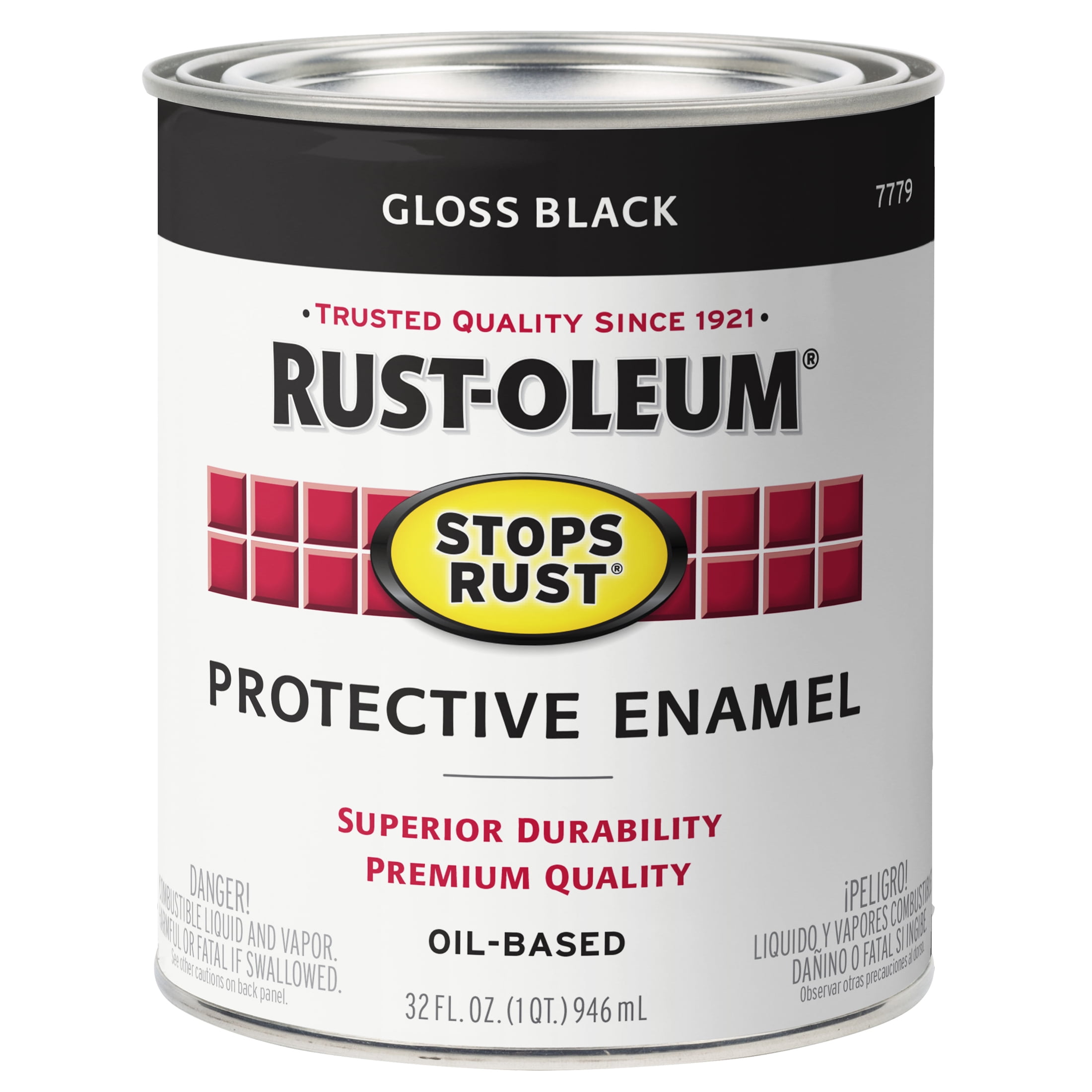 2 Pack, Black, Rust-Oleum Stops Rust Gloss Protective Enamel- 7779502, Quart