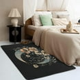thumbnail image 3 of Floral Rugs for Living Room - Washable Rugs Floral Rug & Home Decor, 2x3 Area Rug, Botanical Flower Rugs for Entryway, Non Slip Low Pile Small Indoor Door Mat, Girls Black Carpet & Room Decorations, 3 of 7