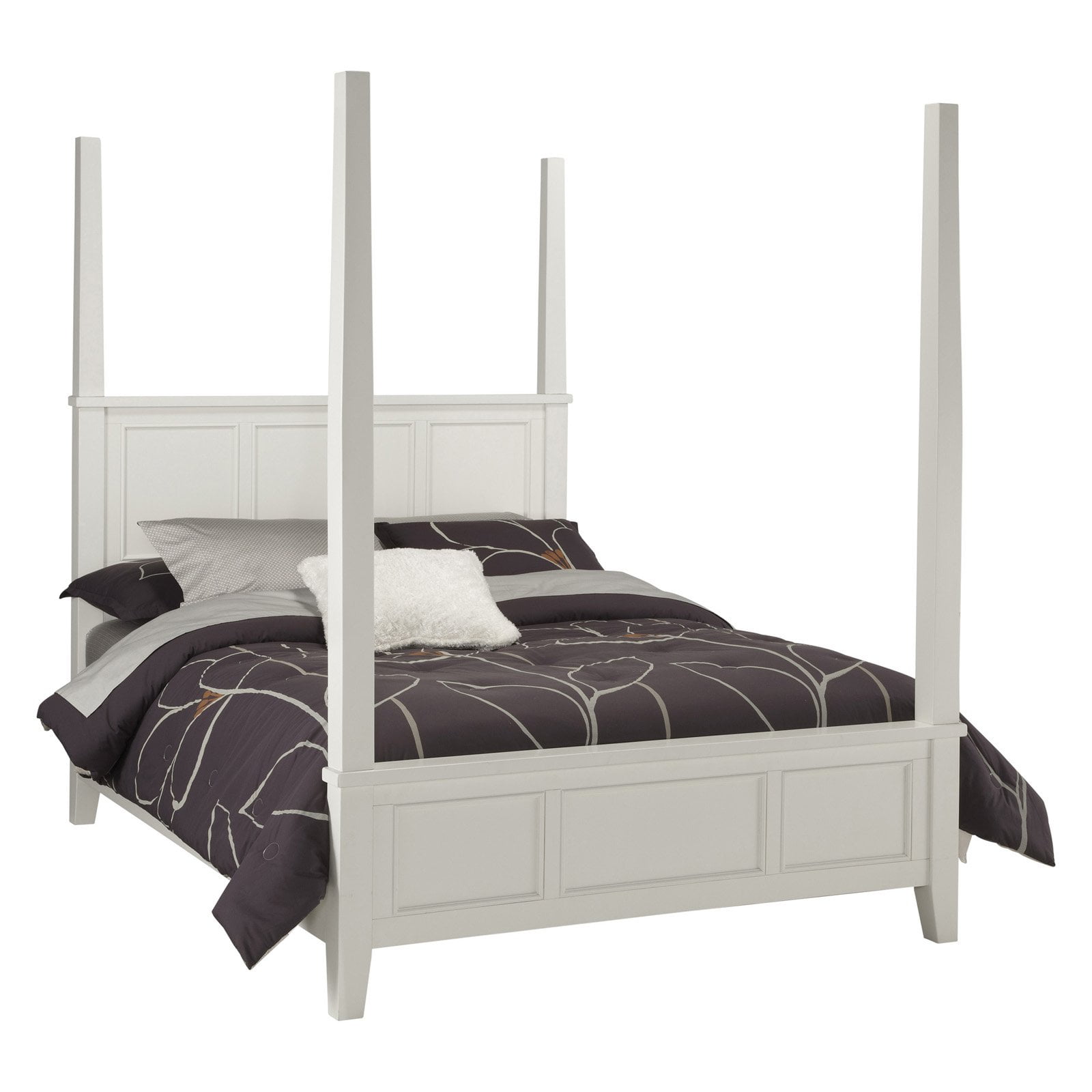 Naples White Queen Poster Bed Com
