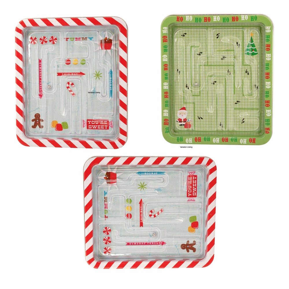 Holiday Maze Tin Gift Card Holder (3 Tins with Mazes, Design May Vary