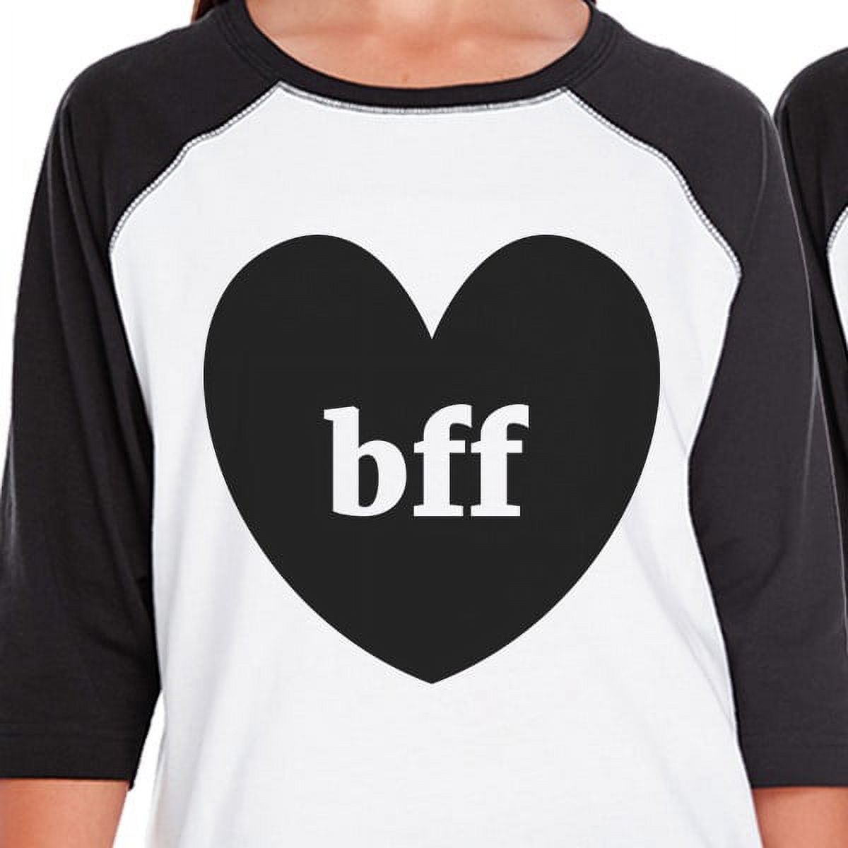 Bff Heart BFF Matching T-Shirts Funny Graphic Baseball Tees Gifts - image 2 of 4
