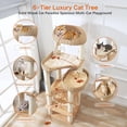 thumbnail image 4 of Wooden Cat Tree for Indoor Cats, 62-Inch Tall Cat Tower with Scratching Post for Large Cats, Solid Wood Cat Condo with Handwoven Basket, Modern Cat Tree Tower with Hammock, Easy to Clean, 4 of 8