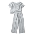 thumbnail image 6 of MLCDZ 2 Piece Sets For Women Summer Casual Crew Neck Short Sleeve Top and Loose Fit Wide Leg Drawstring Pants with Pockets Daiy Wear Vacation Outfits, 6 of 6