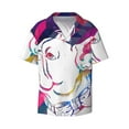 thumbnail image 3 of Cauagu Colorful Bulldog Men's Short Sleeve Button Down Hawaiian Shirt for Men Bowling Shirts Casual Summer Beach Shirt,Medium, 3 of 6