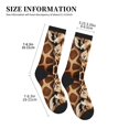 thumbnail image 3 of Women's Men's Dark Giraffe Print Colorful Novelty Pattern Crew Athletic Socks, 3 of 7