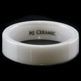 thumbnail image 3 of Metals Jewelry White Ceramic 6mm Wedding Band Flat Pipe Cut High Polished Ring Size 13, 3 of 4