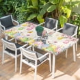 thumbnail image 2 of Easter Grey Bunny Table Cloths for 6 Foot Rectangle Tables, Spring Vintage Colorful Eggs Flower Patio Waterproof Elastic Fitted Tablecloths, Washable Rectangular Table Cover for Camping, 2 of 8