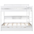 thumbnail image 6 of Harper & Bright Designs Full Over Full Bunk Bed with Trundle and Storage, Wood Bunk Beds Frame with Storage Bookcase Shelves for Apartment Dormitory, White, 6 of 9