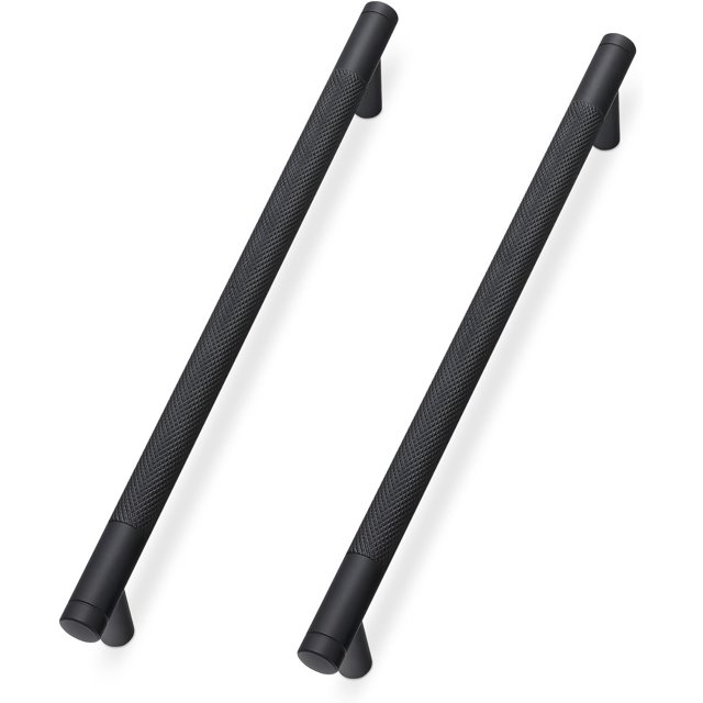 10 Pack Matte Black Cabinet Pulls knurled 7 Inch Hole Centers Kitchen Cabinet Handles Black Drawer Pulls Cabinet Hardware