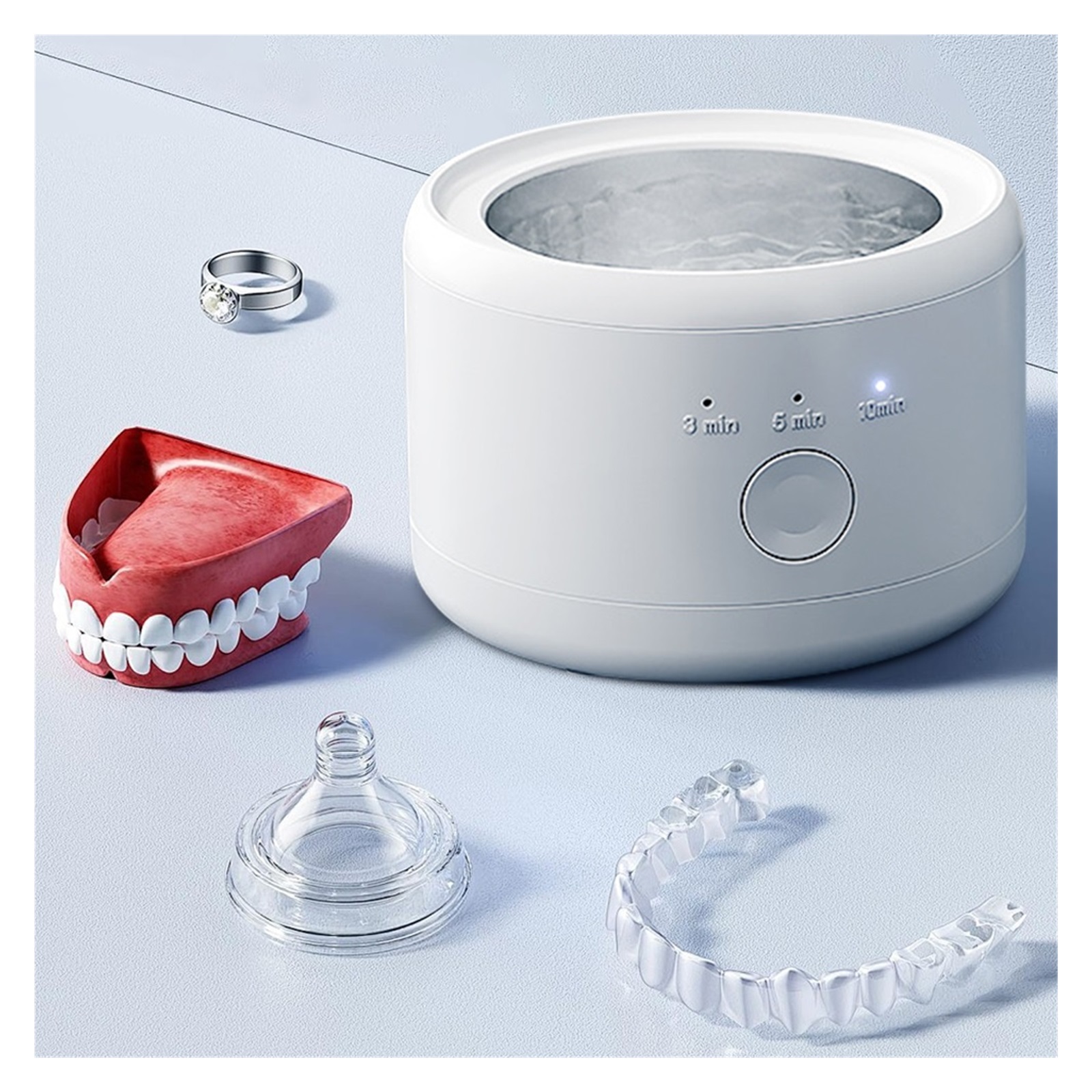 Ultrasonic High Frequency Vibration Cleaner One-Touch Operation Denture Cleaning Machine Timing