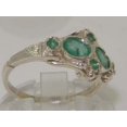 thumbnail image 4 of 925 Sterling Silver Natural Emerald Womens Anniversary Ring - Size 8.5, 4 of 6