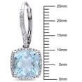 thumbnail image 2 of Everly Women's 8 1/2ct TGW Sky Blue Topaz & 1/5ct TW Diamond Sterling Silver Leverback Earrings, 2 of 7