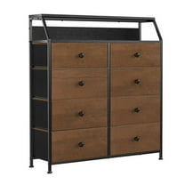 REAHOME 8 Drawer Wood Top Storage Dresser w/2 Drawer Organizers, Espresso