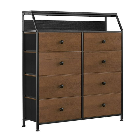 REAHOME 8 Drawer Wood Top Storage Dresser w/2 Drawer Organizers, Espresso