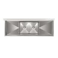 thumbnail image 6 of 84 in. 18-Gauge 2-Compartment Commercial Sink with Backsplash and 24 in. Dual Drainboards, Bowl dimensions 18"x24"x14" in Stainless-Steel (KM-SB182414-24B3), 6 of 10
