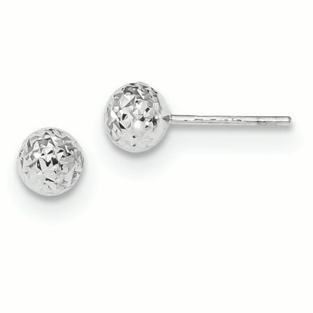 stud diamond earrings cut gold 14k mm ball