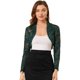 thumbnail image 1 of Día de San Patricio Cárdigan Cortas De Manga Larga Floral Transparente Para Mujer Verde oscuro XS, 1 of 6