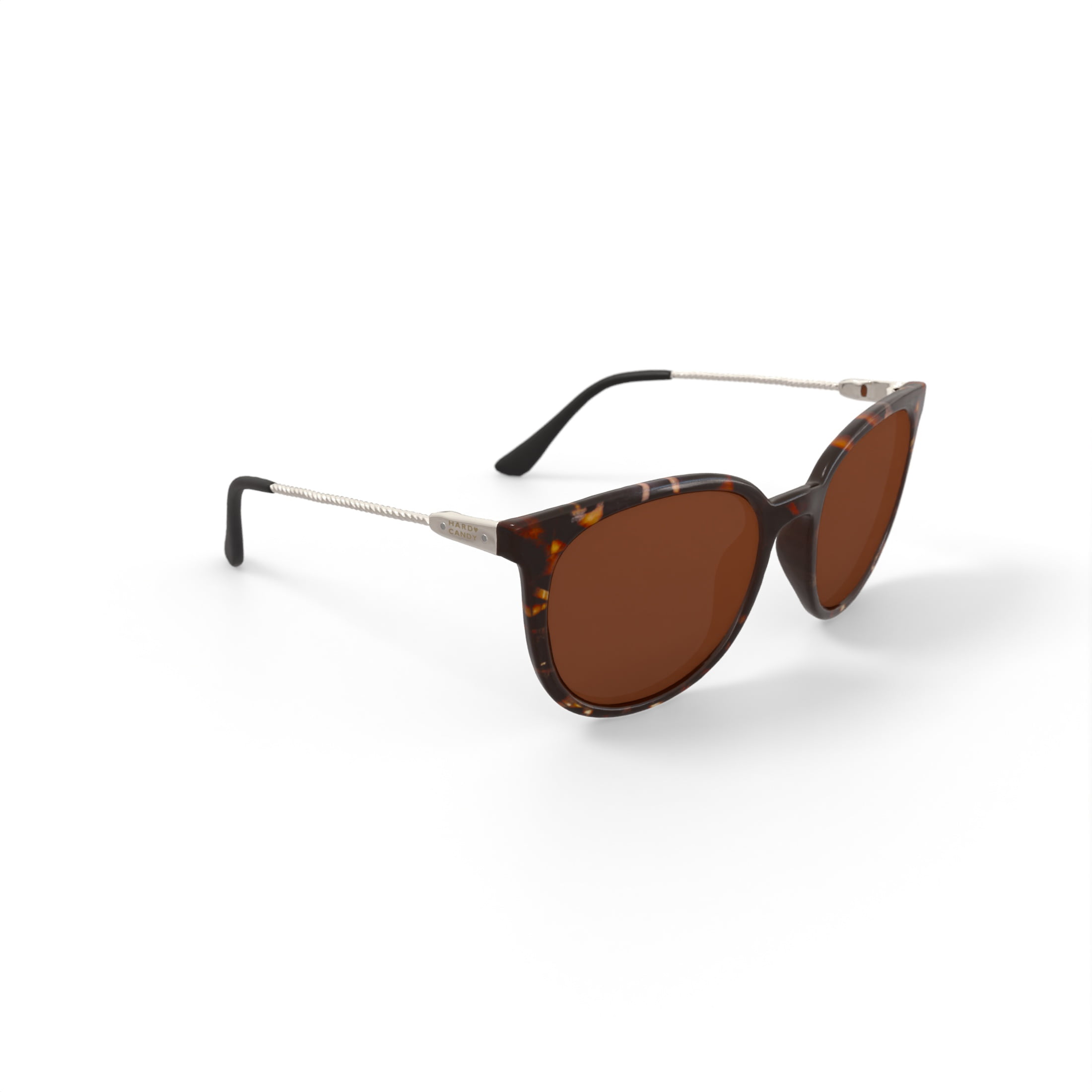 Hard Candy Womens Rx'able Sunglasses, Hs15, Dark Tortoise Patterned, 54-20-143, with Case