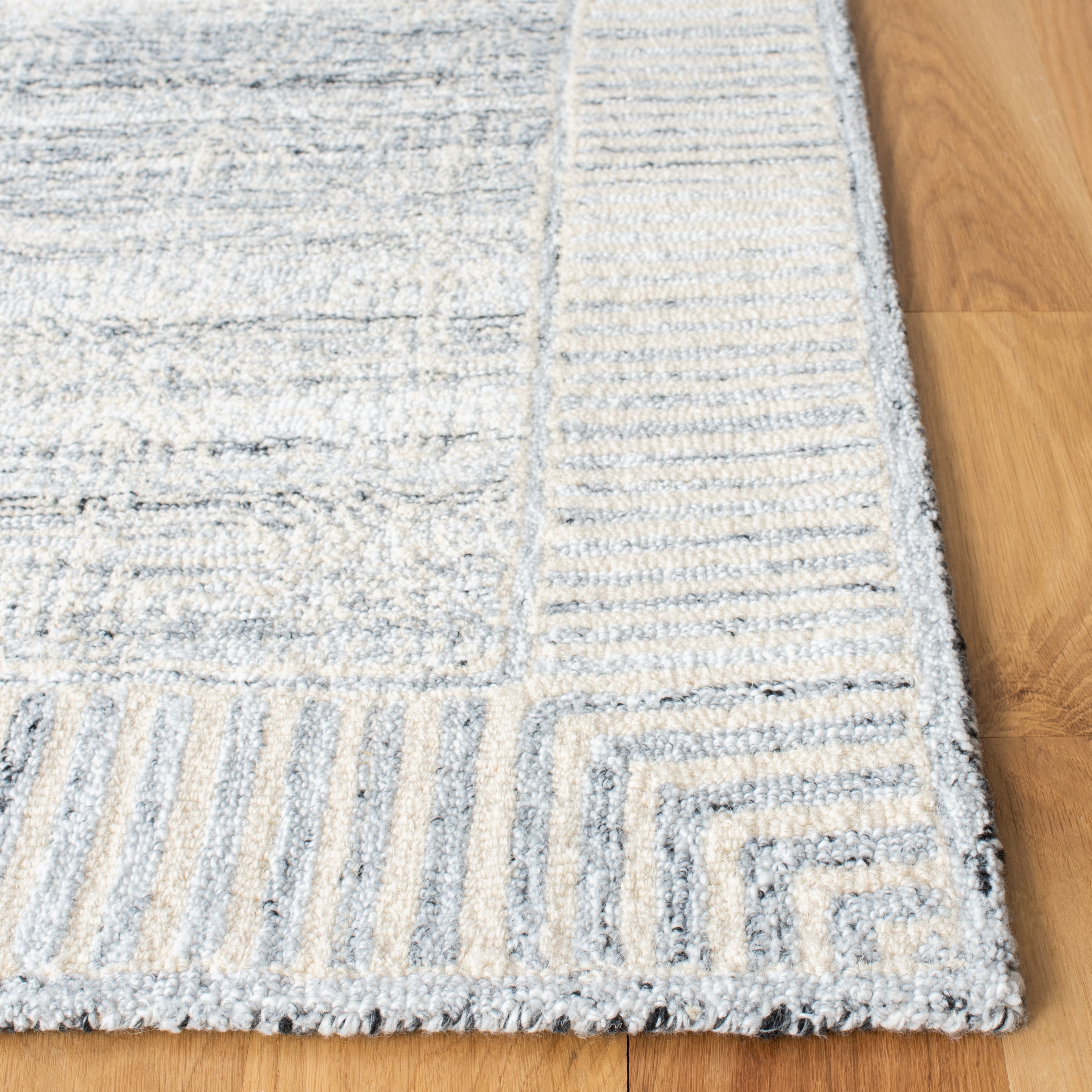 SAFAVIEH Roslyn Dacre Abstract Runner Rug, Grey/Ivory, 2'3" x 9'