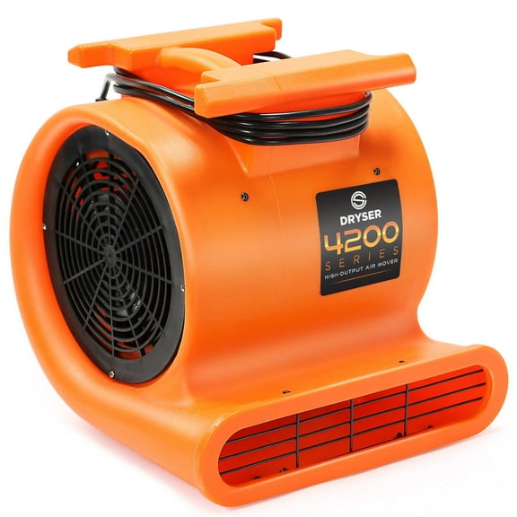 Dryser 12pk Air Mover Carpet Dryer 3 Speed 1 HP Industrial Floor Fan - Orange Stackable Carpet Drying Fan Floor Blower