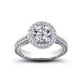 thumbnail image 2 of Round Cut Halo Stackable Bridal Set Engagement Ring 2 Ct Diamond 14K White Gold Over, 2 of 3
