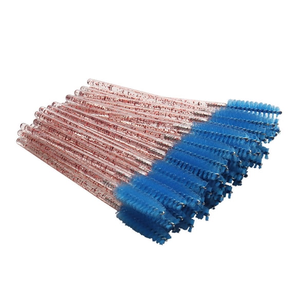 Paquete de 50 cepillos para pestañas Vogacara Varilla Rosa/Azul