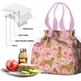 thumbnail image 4 of Golden Retriever with Flowers Drawstring Lunch Bag Women - Drawstring Lunch Bag Insulated for Work Office - Stain-Resistant Large Lunchbags for Women with Multi-Pockets, 4 of 6