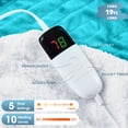 thumbnail image 2 of PMONPA Electric Heated Blanket, Flannel & Sherpa Heating Blanket for Adult, Fast-Heating with 10 Heat Levels 5 Time Settings (51"x61", Teal), 2 of 6