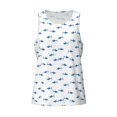 thumbnail image 4 of Easygdp Party Shark Cute Men's Tank Top, Sleeveless Muscle T Shirts, Breathable, Quick-Dry, Loose for Gym, Running, Fitness - Small, 4 of 9