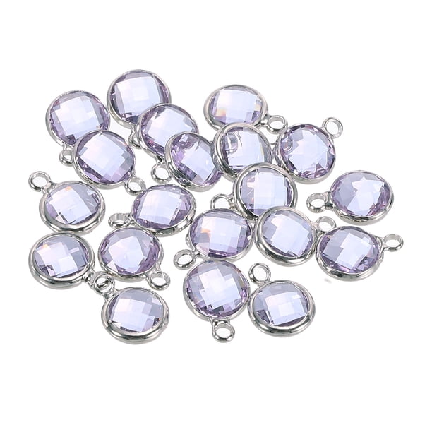 Cristal Natal Piedra Dije Unique Bargains Junio Colgante Gota Cuentas Claro Púrpura Paquete de 20
