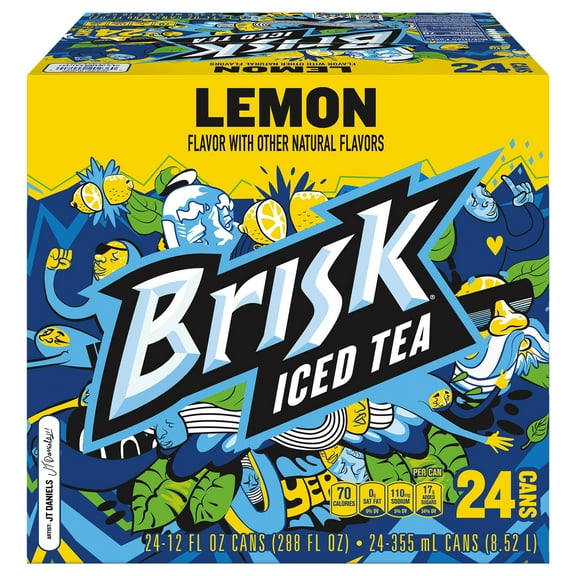Lipton Brisk Lemon Iced Tea, 12 fl oz, 24 Pack Cans