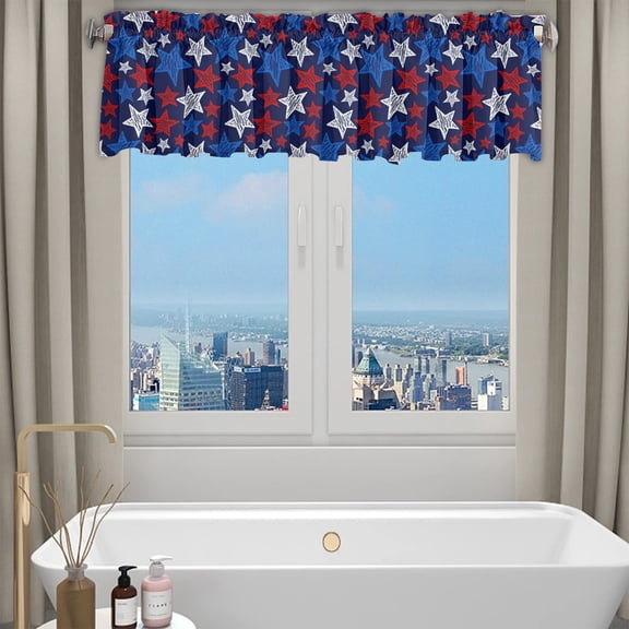 AZXY 4th of July Decorations,Patriotic Decor,Memorial Independence Day Party Living Room Curtains,Flag Pattern with Stars and Translucent Stripes,For,Eyelets