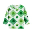 thumbnail image 6 of St. Patrick's Day Girls T Shirts Spring Fashion Graphic Crewneck 3/4 Sleeve Basic Tees Size 3-14, 6 of 6