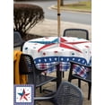 thumbnail image 4 of Outdoor Tablecloth with Umbrella Hole and Zipper, Independence Day Square Table Cloth 60x60 Inch Waterproof Tablecloth, Red Blue Patriotic Star Stripes Plaid Picnic Table Cover for Patio Camping, 4 of 7