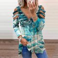 thumbnail image 2 of Blusa de manga larga de verano para mujer con cuello y cremallera de leopardo ahuecado Fridja hj478, 2 of 6