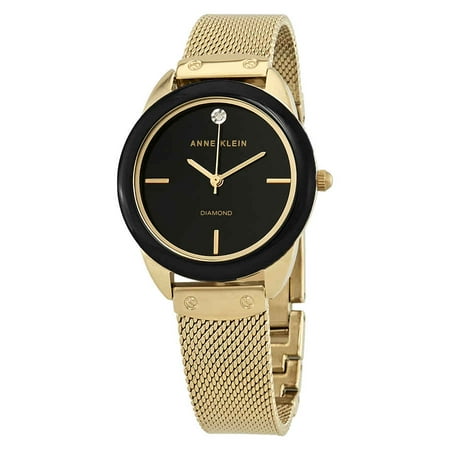 Anne Klein Ceramic Black Dial Ladies Watch AK/3258BKGB