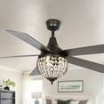 thumbnail image 5 of Parrot Uncle 52" Black Wood 5-Blade Industrial Crystal Ceiling Fan with Remote, 5 of 5