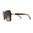 thumbnail image 3 of Womens Oversize Rimless Shield Butterfly Designer Chic Sunglasses All Brown, 3 of 4