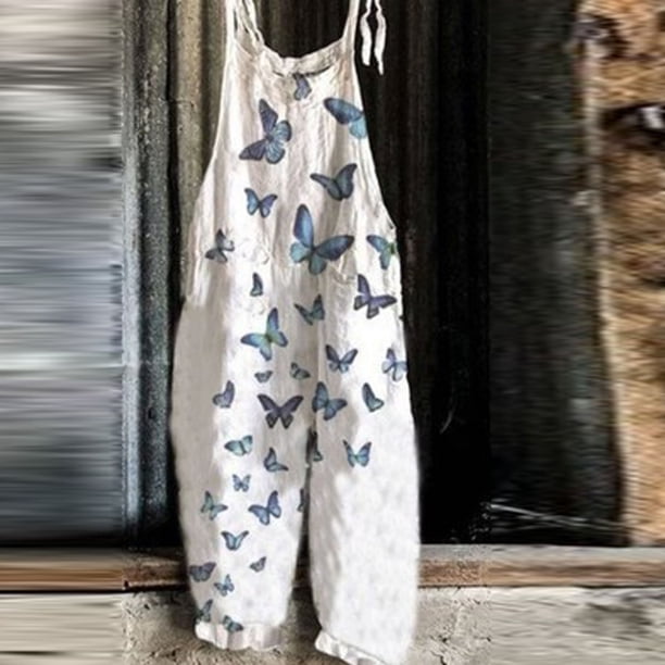 Pntutb Moda Mujer Estilo Étnico Impreso Hombro Frío Tirante Cami Pantalones Mono Pntutb Pntutb-1700