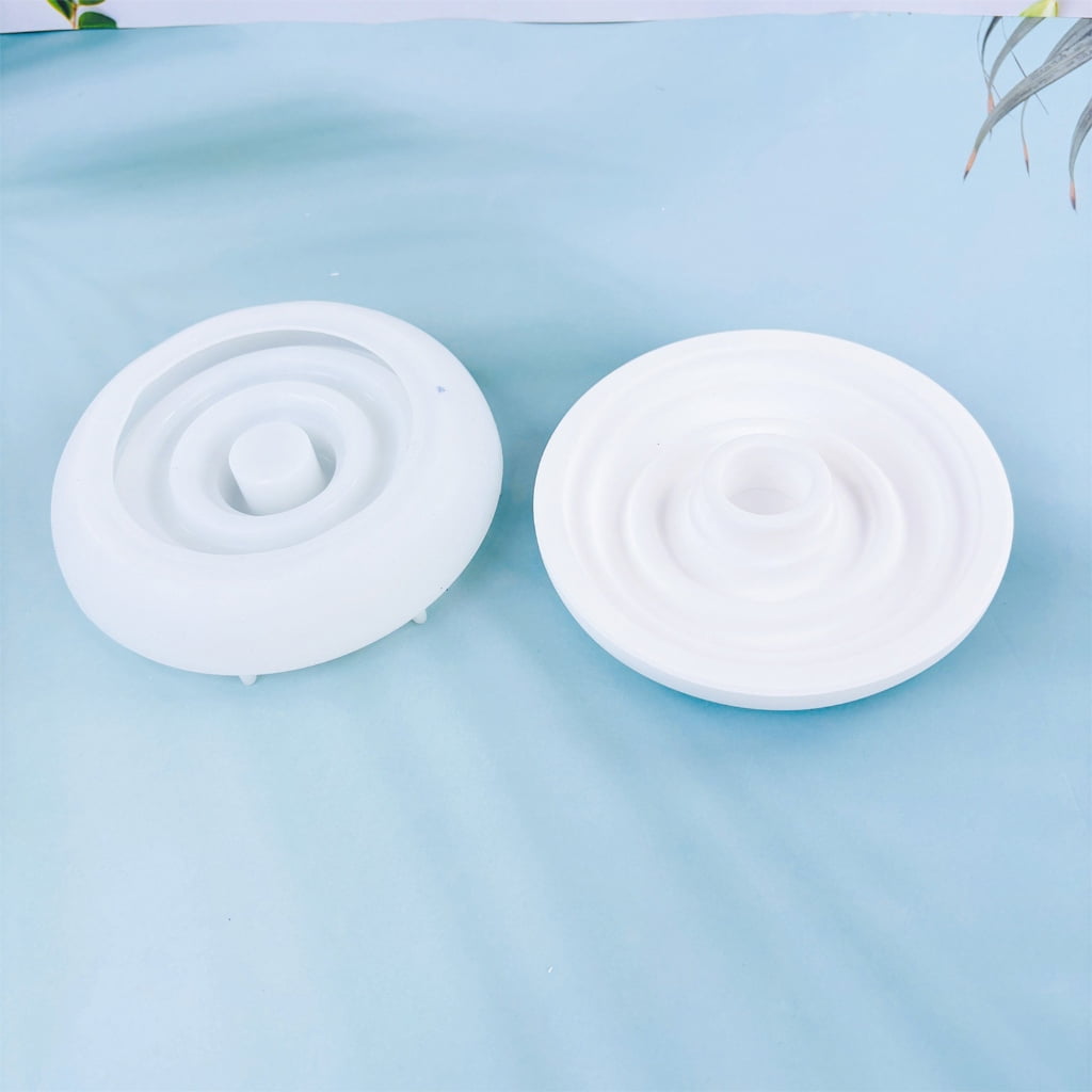 FENOHREFE Unique Round Candle Holders Candle Stand Plaster Mould Round Candle Holder Mold for Enthusiasts and Makers