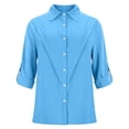 thumbnail image 4 of GZWYHT Linen Button Up Shirt Women，Button Up Shirt Womens Button Down Shirt Shirts for Women Trendy Shirts Women Womens Blouses Summer Shirt for Women Floral Blouse, 4 of 8