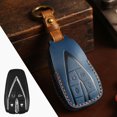 thumbnail image 3 of Lierteer 4 Bottons Leather Car Key Case Cover For Changan CS55 CS75PLUS Oshan Accessories Blue, 3 of 9