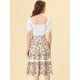 thumbnail image 3 of Falda Midi Allegra K De Verano Con Cintura Elástica Y Cordón Con Inserción De Encaje Floral Bohemio Blanco S, 3 of 4