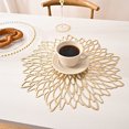 thumbnail image 1 of Juego de 2 manteles individuales de hojas redondas, lavables, resistentes al calor, manteles individuales de vinilo para cocina moderna, mesa de comedor, mantel individual central con acento de boda, dorado Rojo Verde, 1 of 4